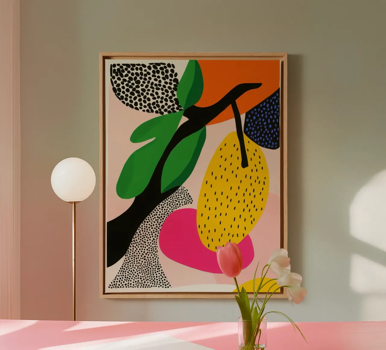 Citroen Pop Art canvas met Baklijst van Pop and Fruits - Affiches & posters