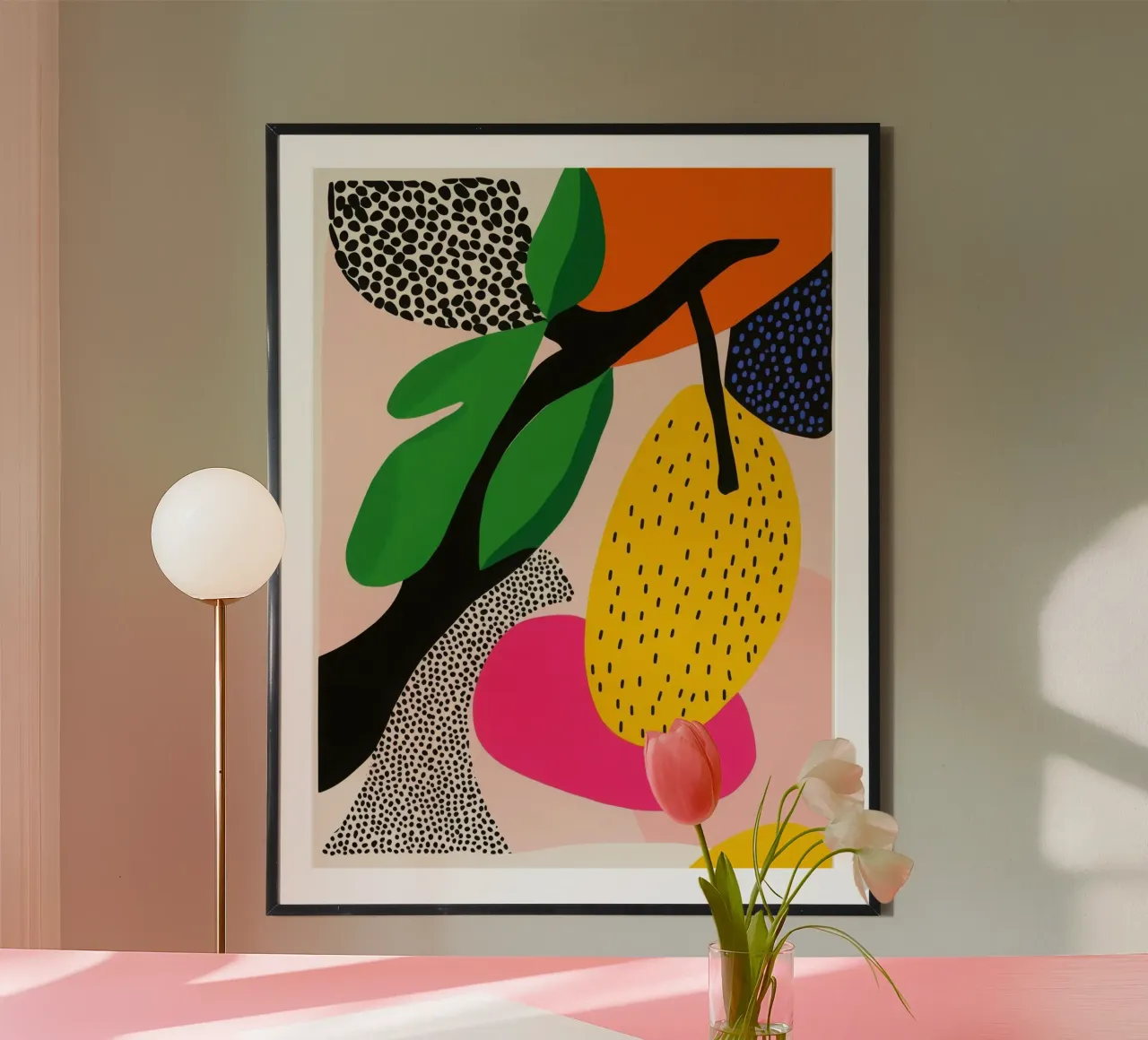 Citron Pop Art poster con telaio in legno da Pop and Fruits - Affiches & posters
