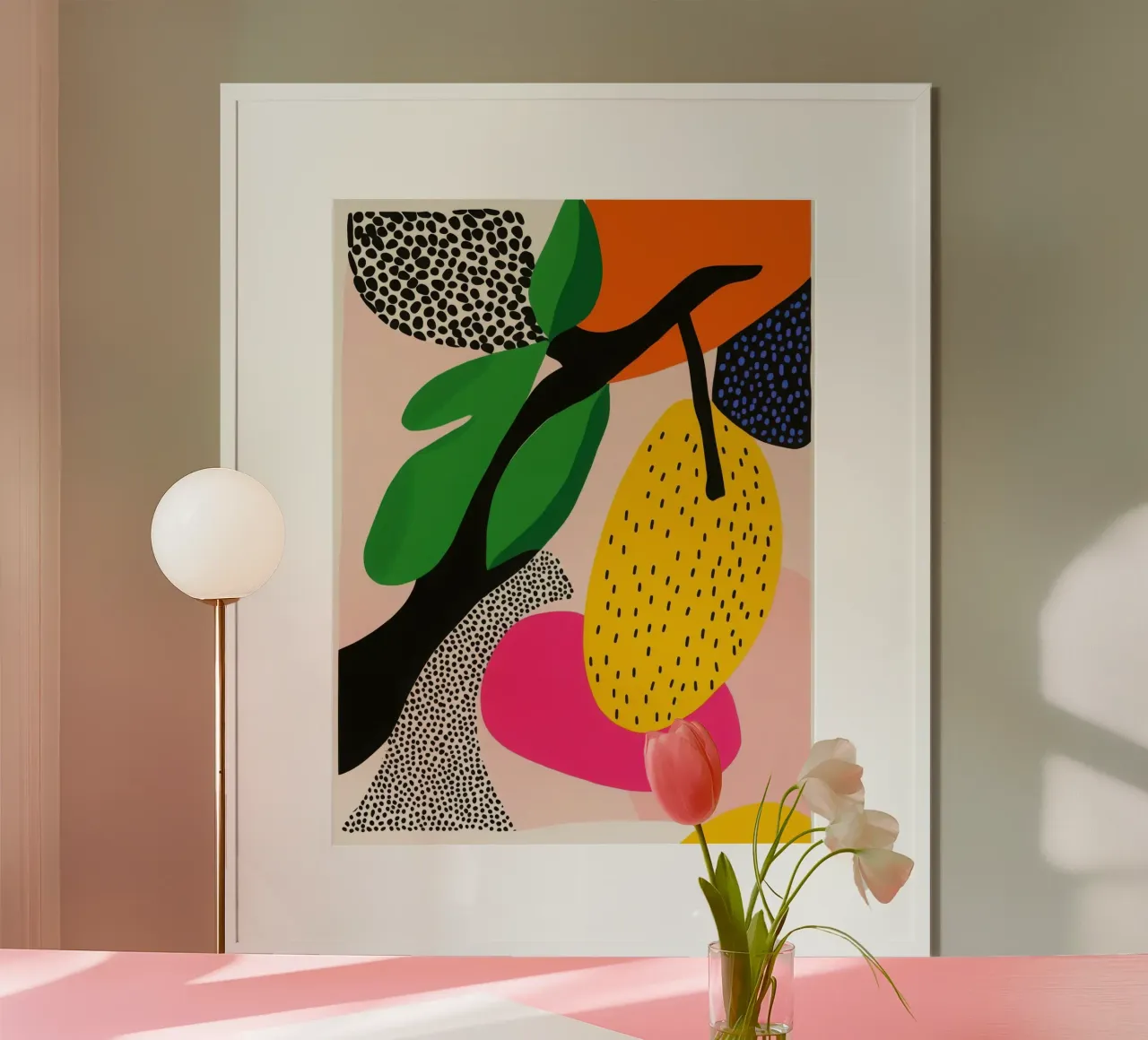 Citron Pop Art poster con telaio in legno da Pop and Fruits - Affiches & posters