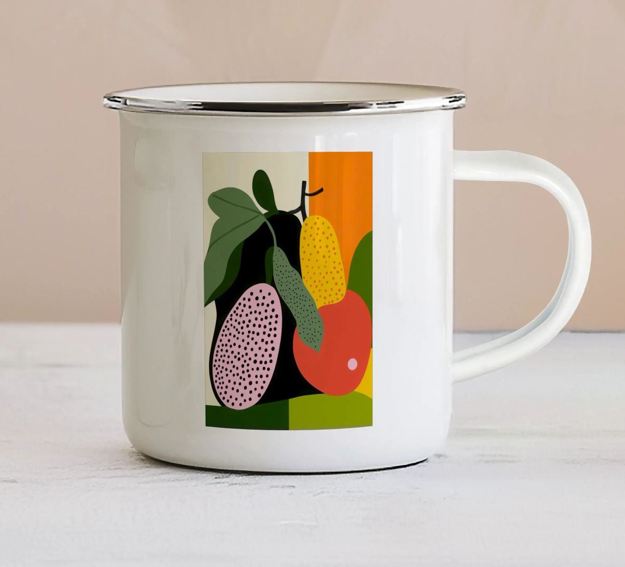 Composizione fruttata tazza in smalto da Pop and Fruits - Affiches & posters