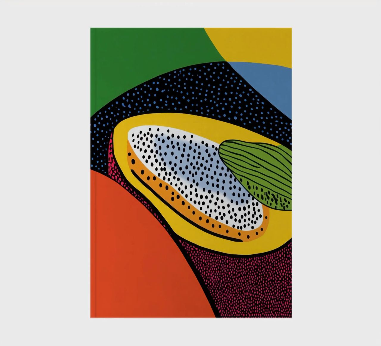 Pointillist Papaya notebook by Pop and Fruits - Affiches & posters