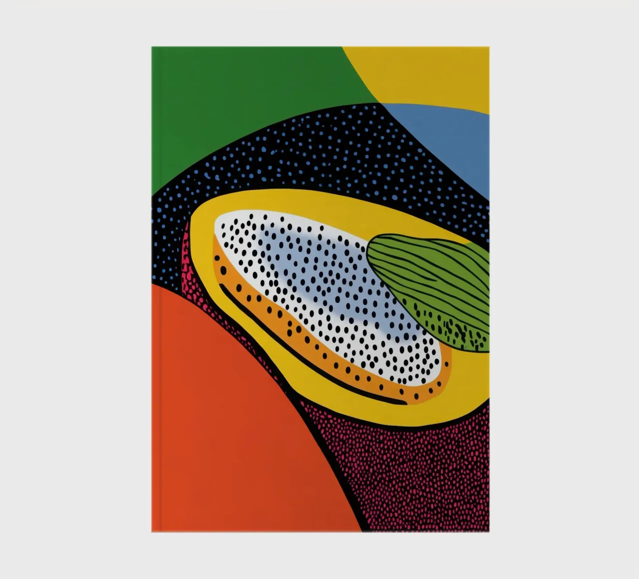 Pointillist Papaya notebook by Pop and Fruits - Affiches & posters
