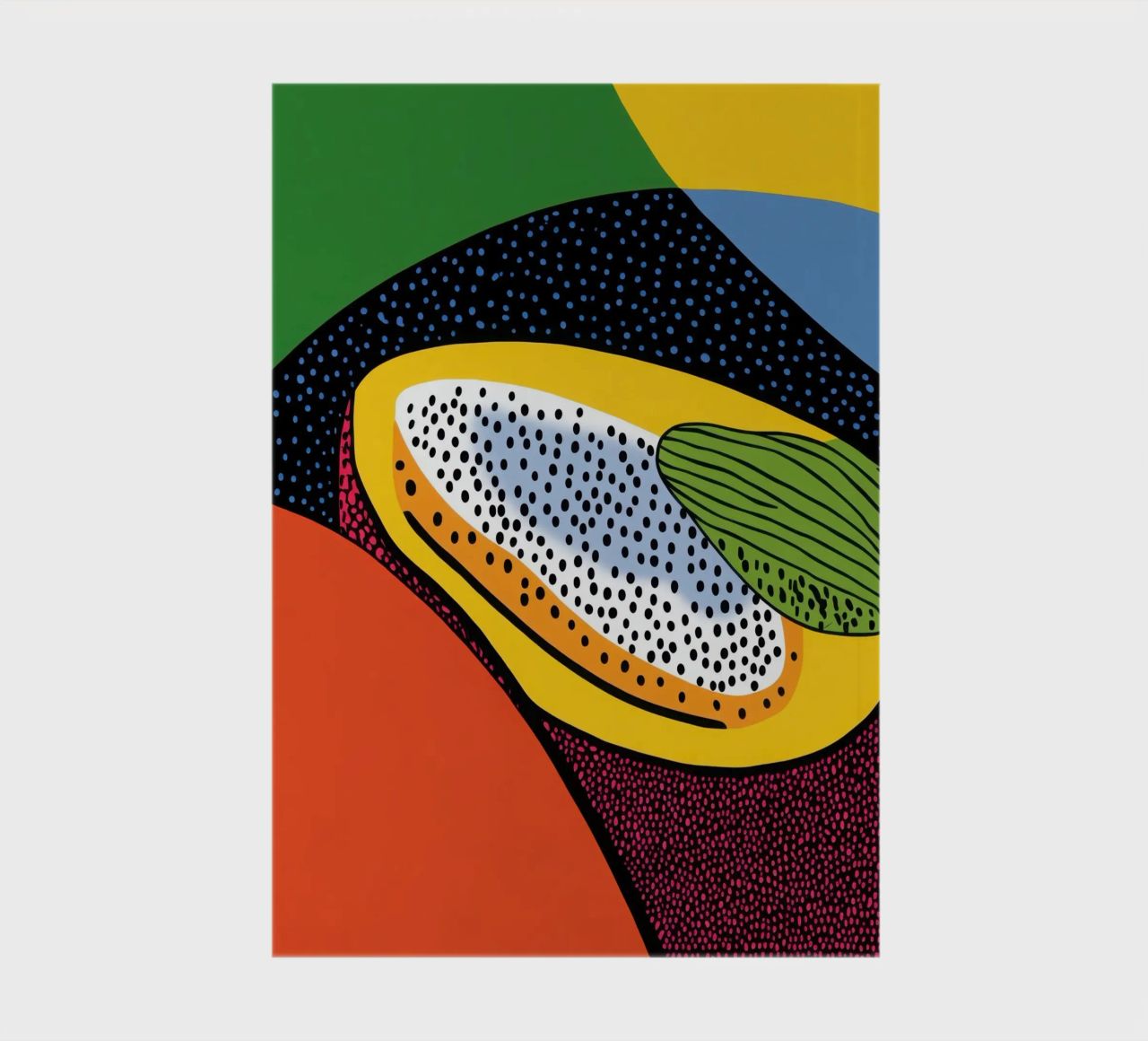 Pointillist Papaya notebook by Pop and Fruits - Affiches & posters