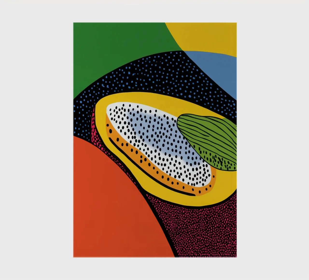 Pointillistische Papaya Notizbuch von Pop and Fruits - Affiches & posters