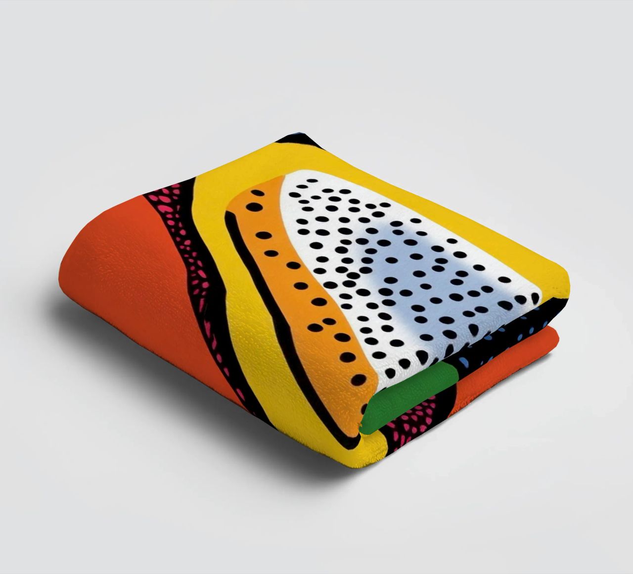 Pointillist Papaya towel by Pop and Fruits - Affiches & posters