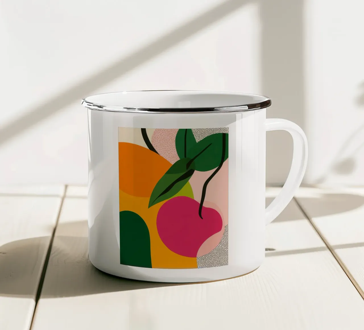 Frutta stilizzata - Composizione moderna tazza in smalto da Pop and Fruits - Affiches & posters