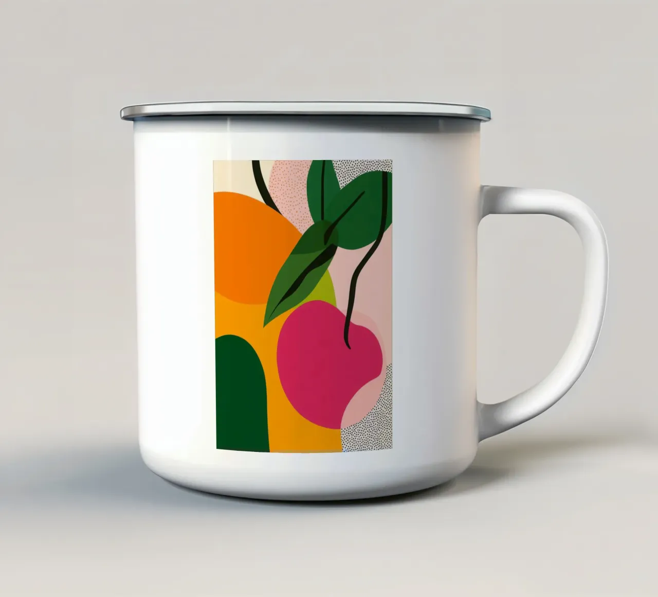 Frutta stilizzata - Composizione moderna tazza in smalto da Pop and Fruits - Affiches & posters