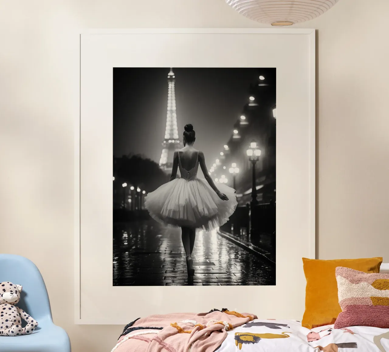 Het Zwanenmeer in Parijs | Noir Esthetiek poster met kunststof frame van Autofocus