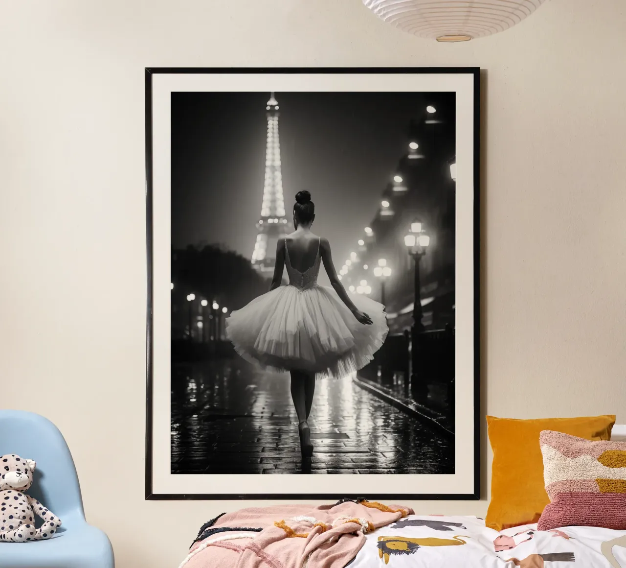 Het Zwanenmeer in Parijs | Noir Esthetiek poster met kunststof frame van Autofocus