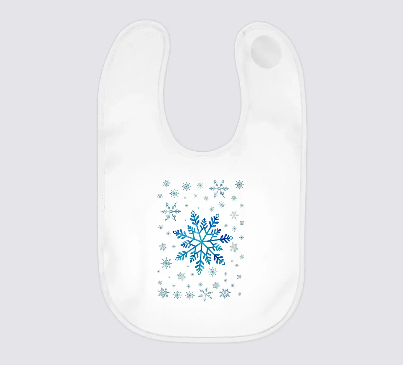 Magia invernale con i fiocchi di neve bavaglino da CalliLetters