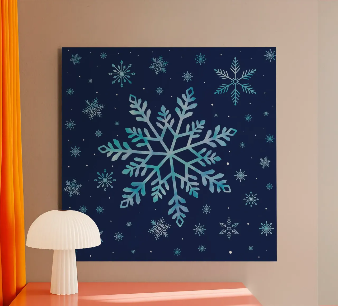 Magia invernale con i fiocchi di neve alluminio dibond da CalliLetters