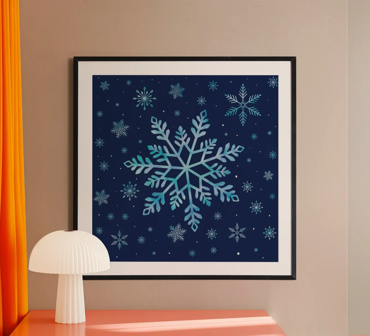 Magia invernale con i fiocchi di neve poster con telaio in plastica da CalliLetters