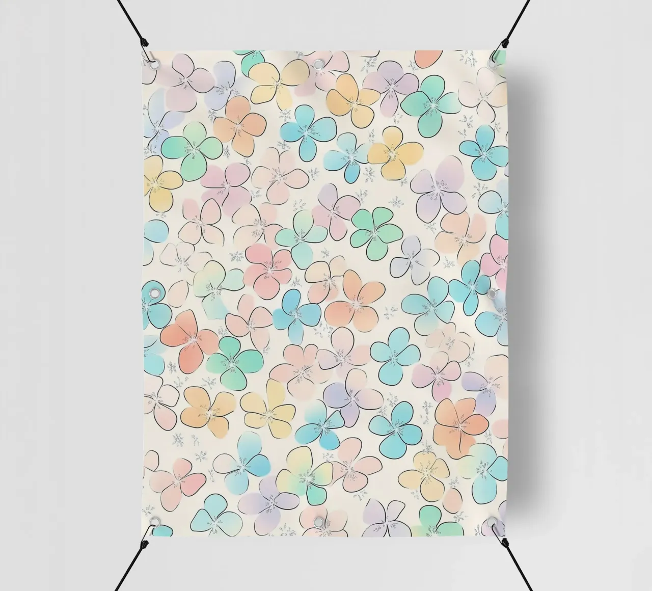 Un simpatico mondo di fiori telo in pvc da Carinaprint