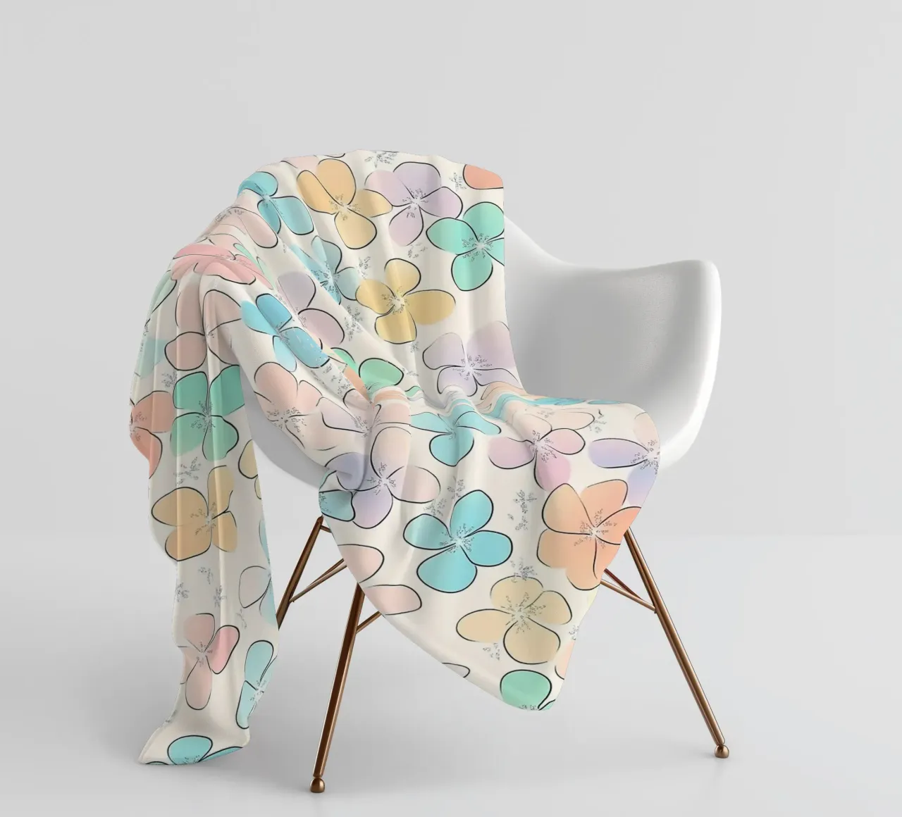 Un simpatico mondo di fiori coperta in pile da Carinaprint