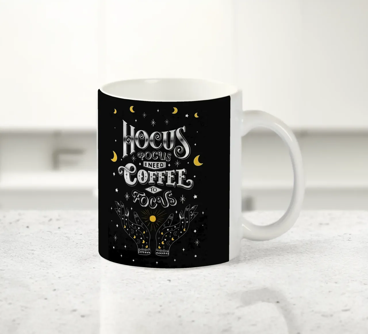 Slogan del caffè. Hocus Pocus. Scritta su lavagna. tazza in ceramica da CalliLetters