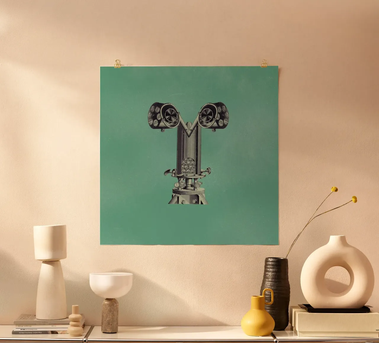 Steampunk Alphabet Letter T poster con telaio in plastica da Birgit Palma