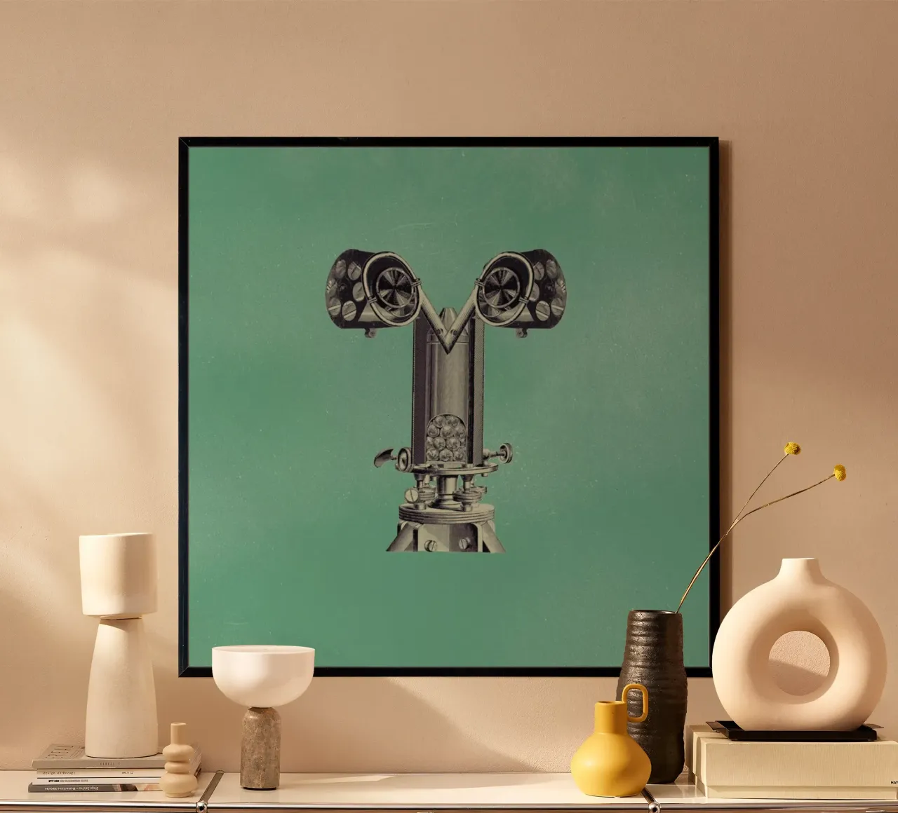 Steampunk Alphabet Letter T poster con telaio in plastica da Birgit Palma