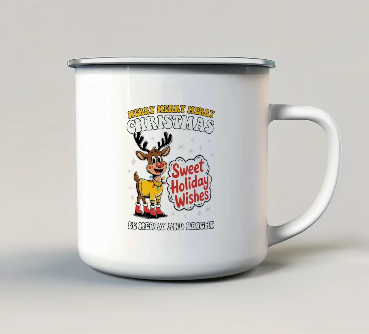 Merry Merry Christmas Be Merry and Bright tazza in smalto da edsonramosart