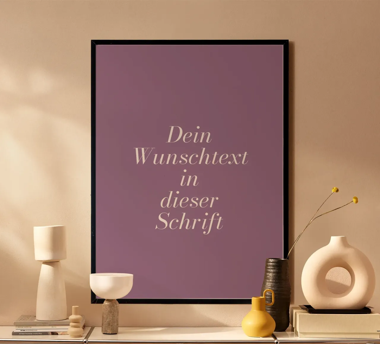Lavendel lila mit Wunschtext poster con telaio in alluminio da BAINAI KIDS