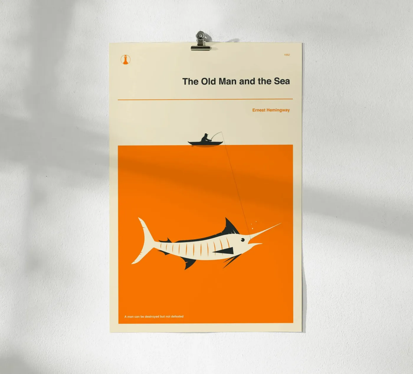 DE OUDE MAN EN DE ZEE poster van Jazzberry Blue