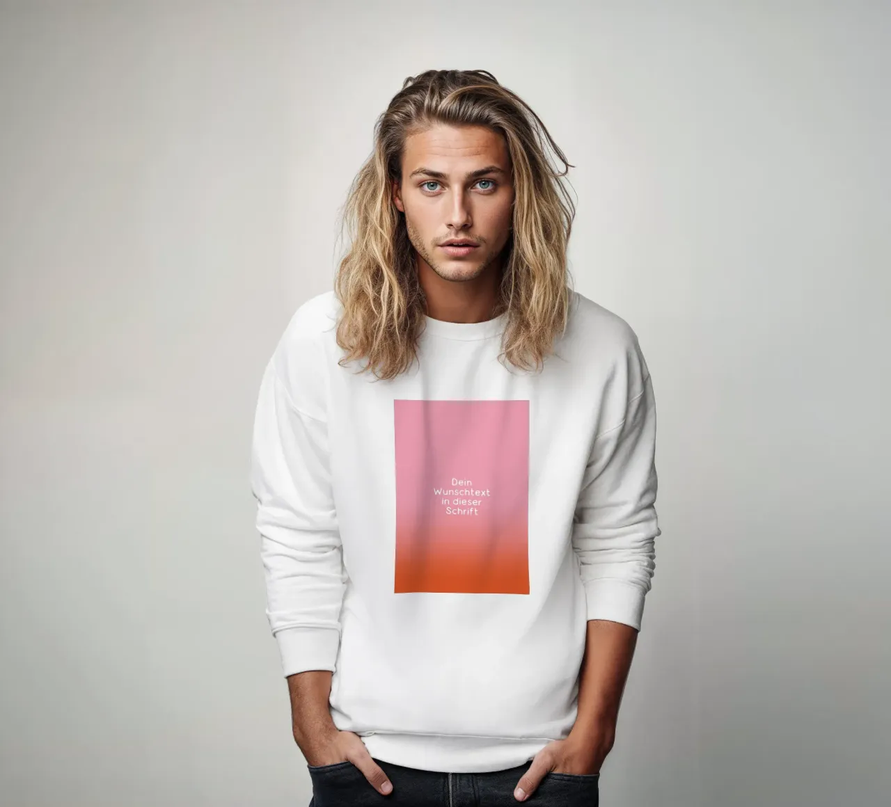Wunschtext Rosarot Fade Gradient felpa da BAINAI KIDS