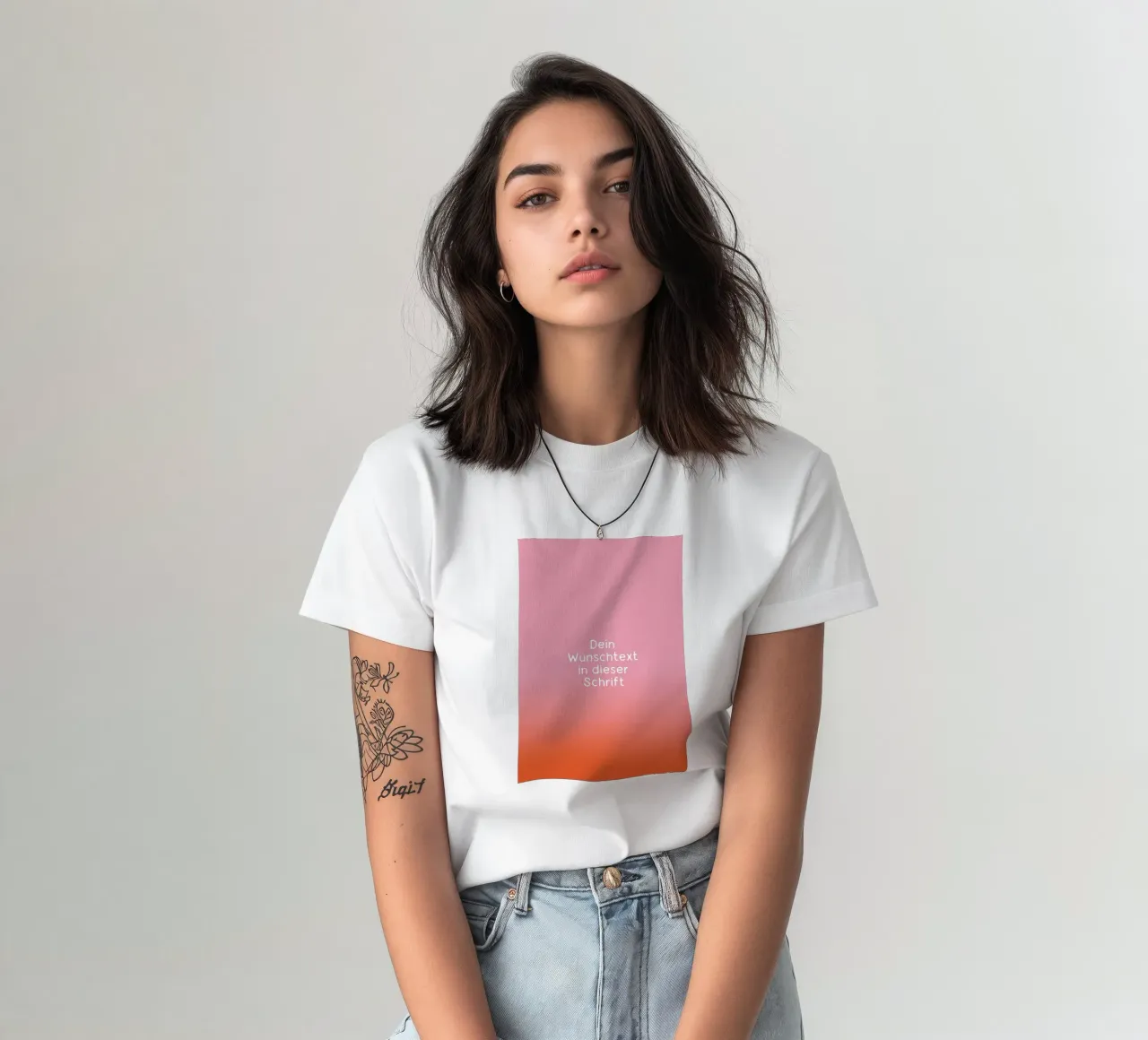 Wunschtext Rosarot Fade Gradient t-shirt da BAINAI KIDS