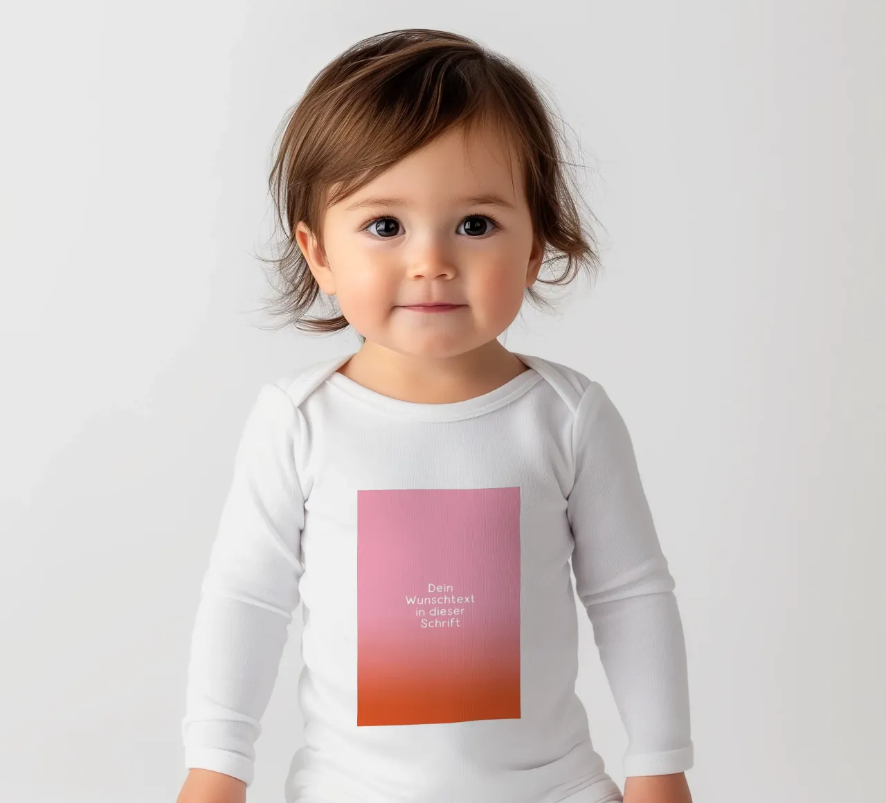 Wunschtext Rosarot Fade Gradient body neonato maniche lunghe da BAINAI KIDS