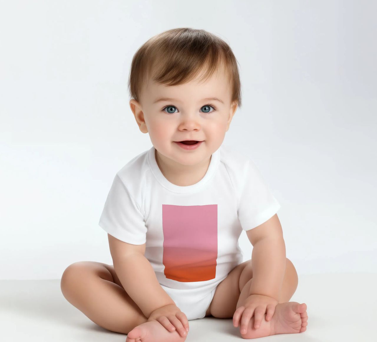 Rosarot Fade Gradient body neonato maniche corte da BAINAI KIDS