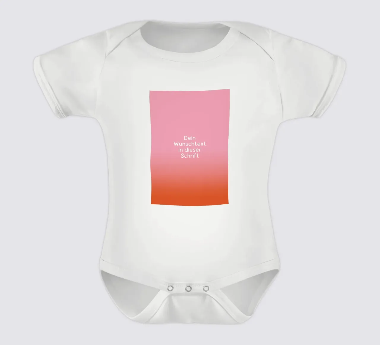 Wunschtext Rosarot Fade Gradient Kurzarm Babybody von BAINAI KIDS
