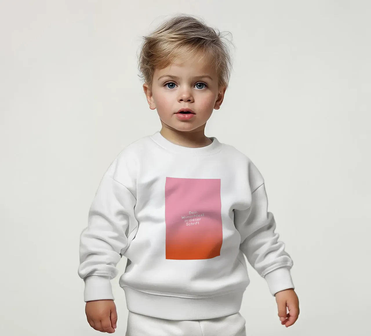 Wunschtext Rosarot Fade Gradient felpa neonato da BAINAI KIDS