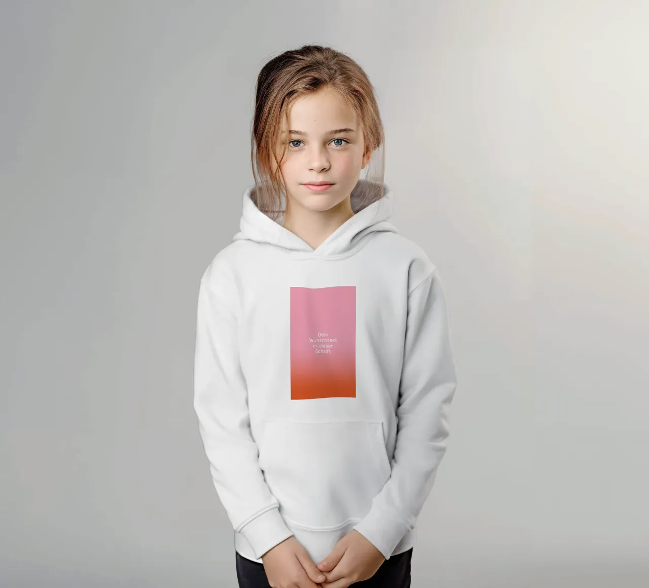 Wunschtext Rosarot Fade Gradient felpa bambino con cappuccio da BAINAI KIDS
