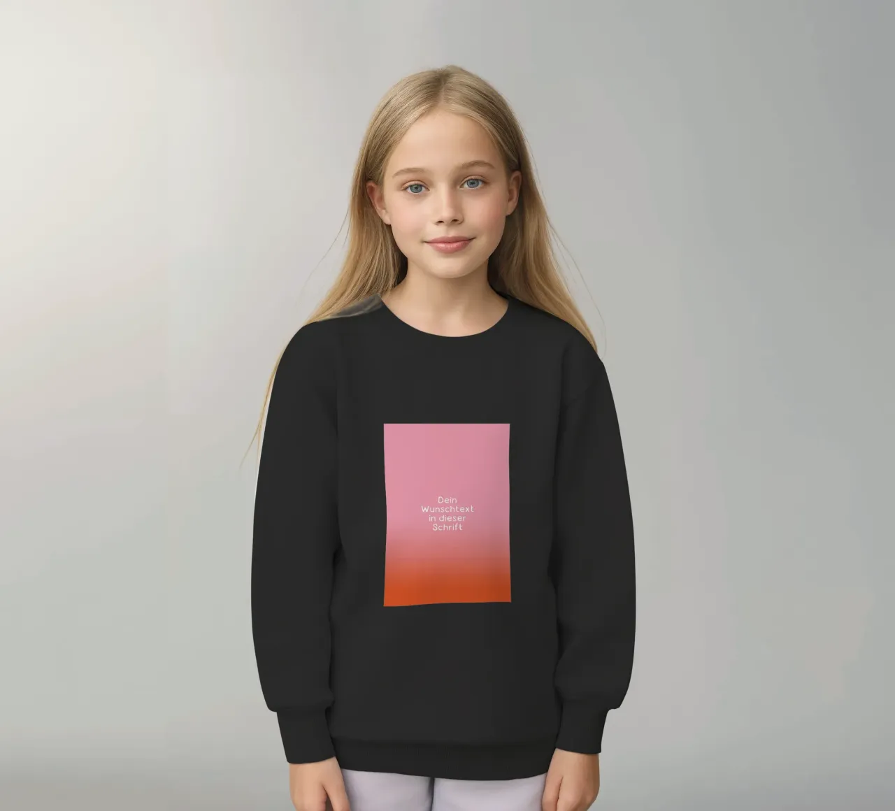 Wunschtext Rosarot Fade Gradient felpa bambino da BAINAI KIDS