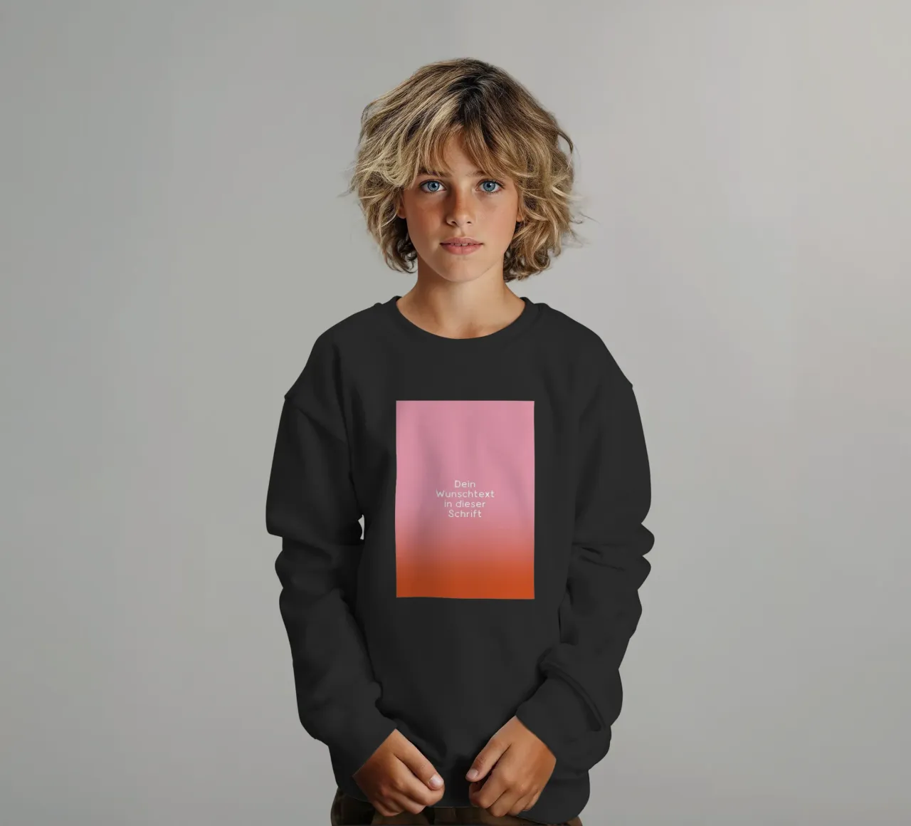 Wunschtext Rosarot Fade Gradient felpa bambino da BAINAI KIDS