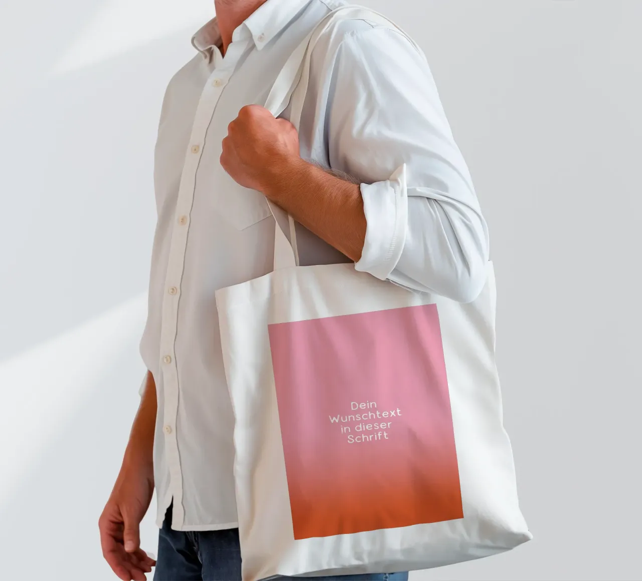 Wunschtext Rosarot Fade Gradient borsa in juta da BAINAI KIDS