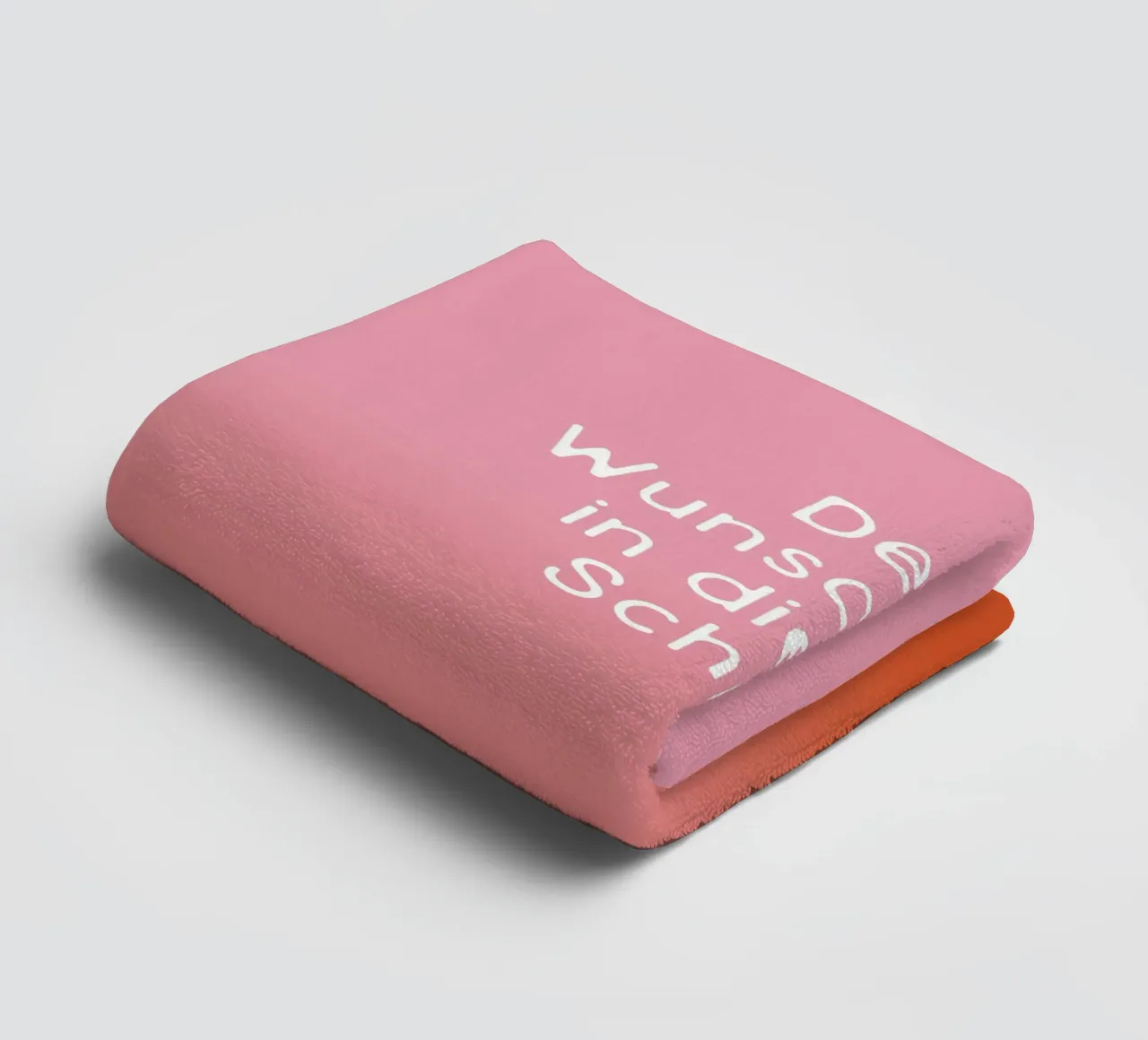 Wunschtext Rosarot Fade Gradient Handtuch von BAINAI KIDS