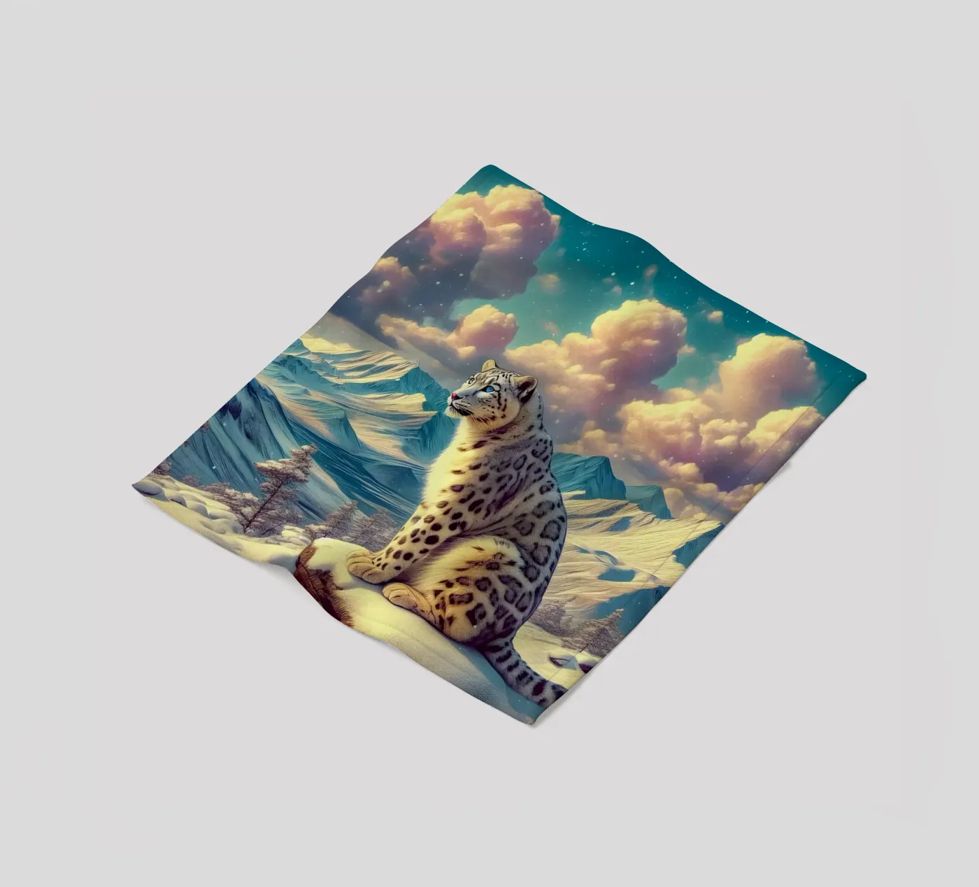 WEISSER LEOPARD Fleecedecke von RUBIANT ART