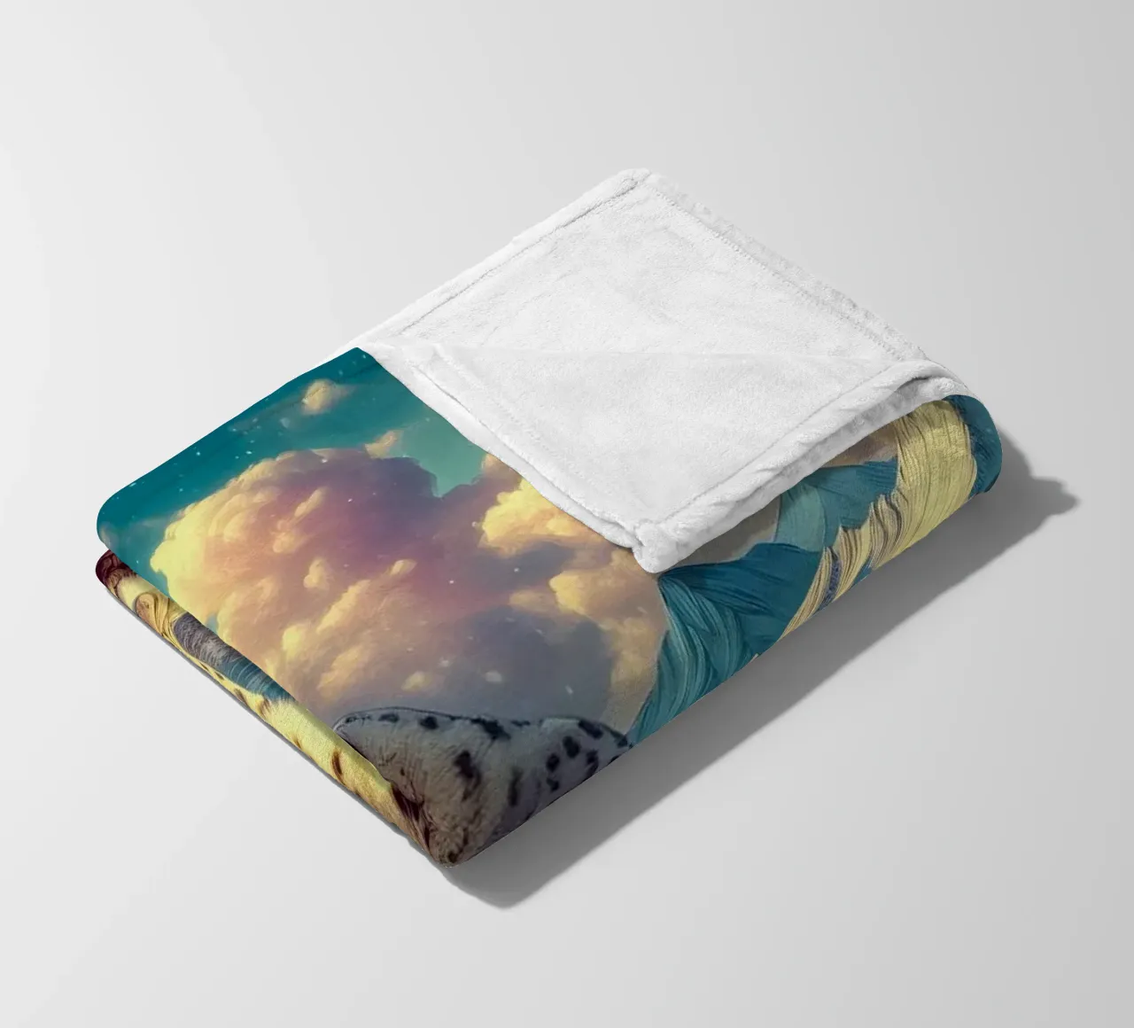 WEISSER LEOPARD Fleecedecke von RUBIANT ART