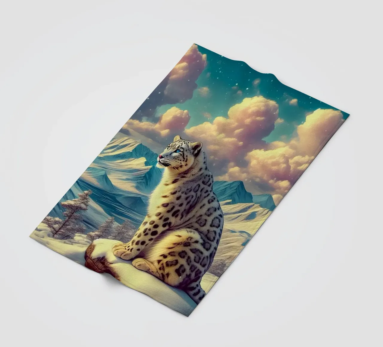 WEISSER LEOPARD Fleecedecke von RUBIANT ART
