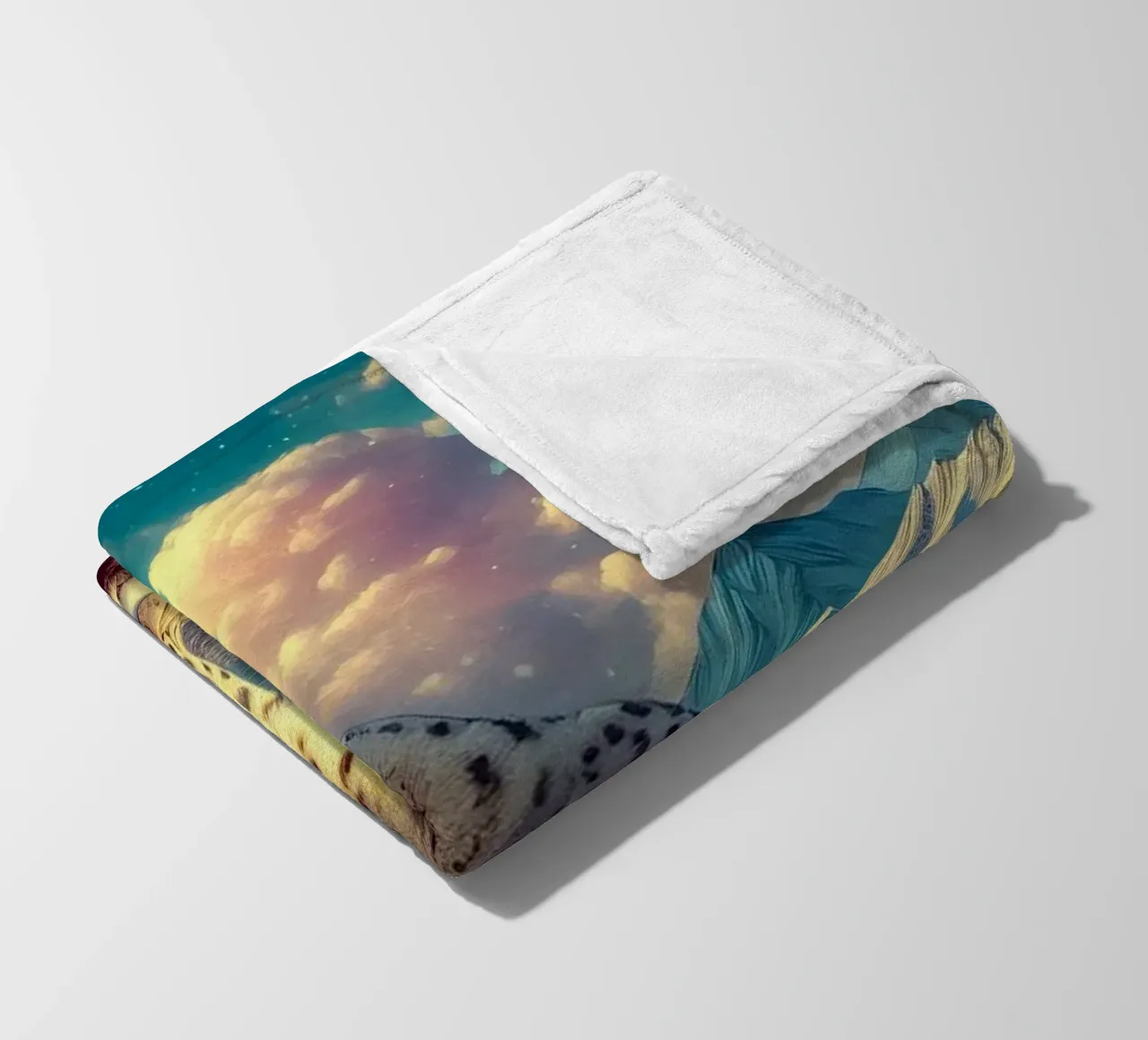 WEISSER LEOPARD Fleecedecke von RUBIANT ART