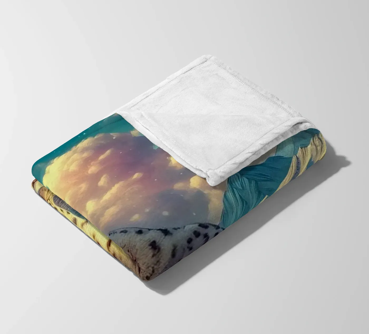 WEISSER LEOPARD Fleecedecke von RUBIANT ART