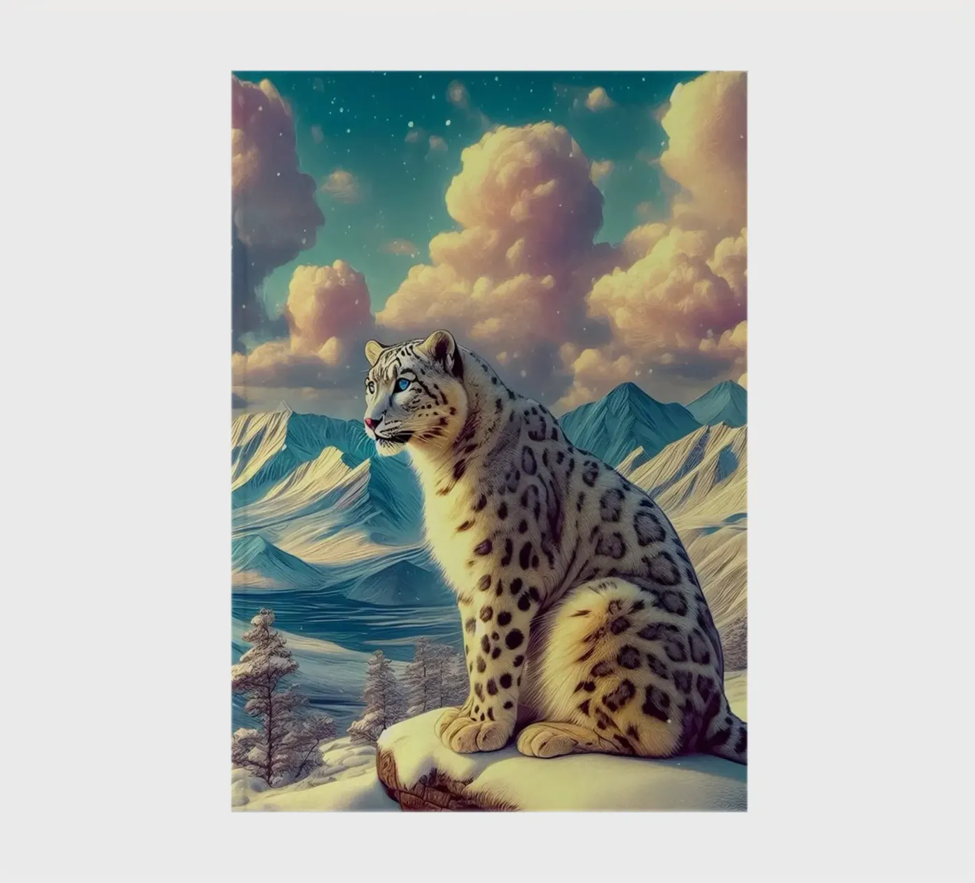 WHITE LEOPARD notebook by RUBIANT ART