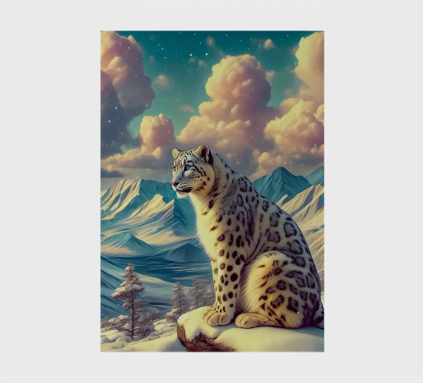 WHITE LEOPARD notebook by RUBIANT ART