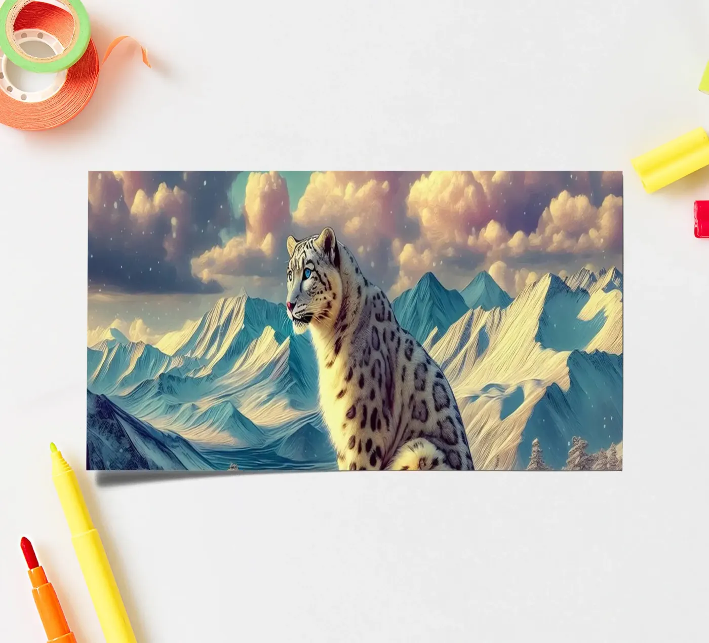 WHITE LEOPARD sticker sheet by RUBIANT ART