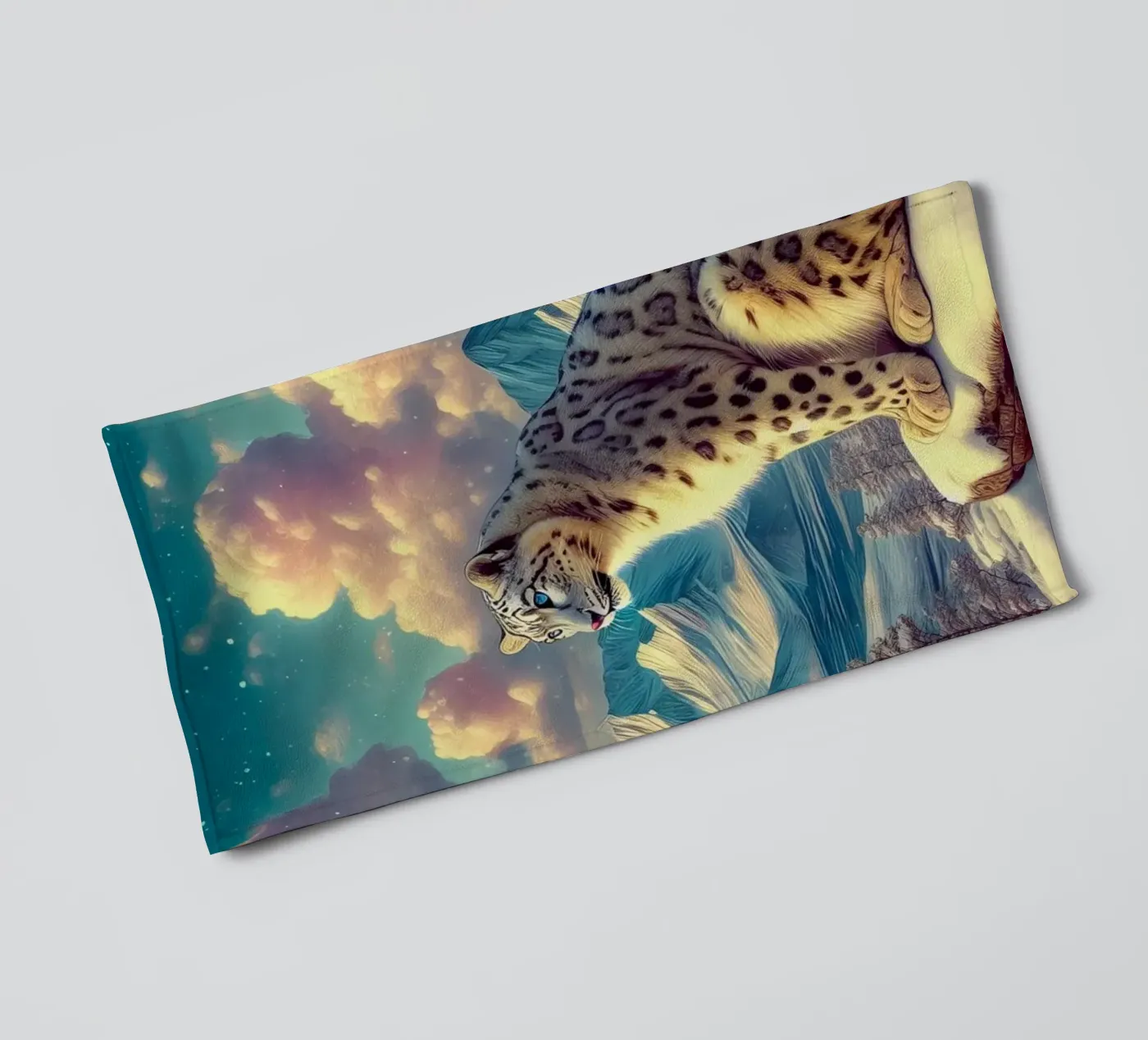 WHITE LEOPARD towel by RUBIANT ART