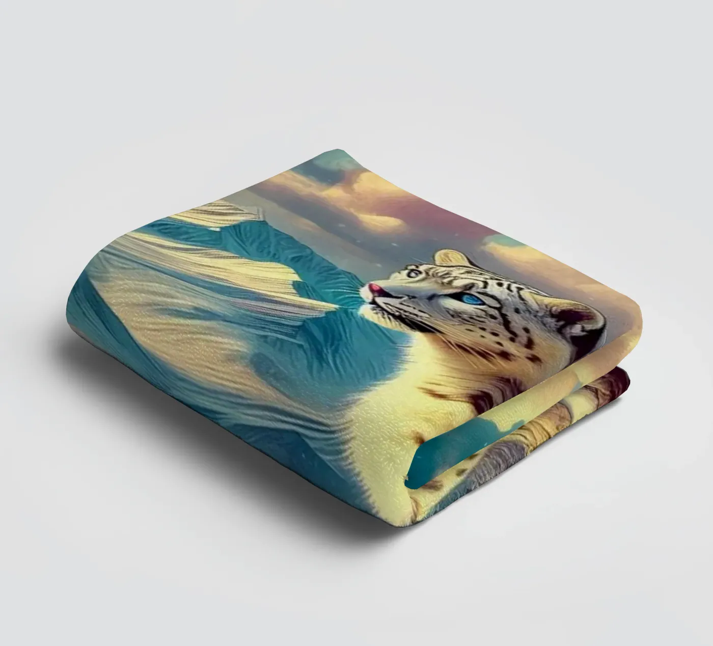 WHITE LEOPARD towel by RUBIANT ART