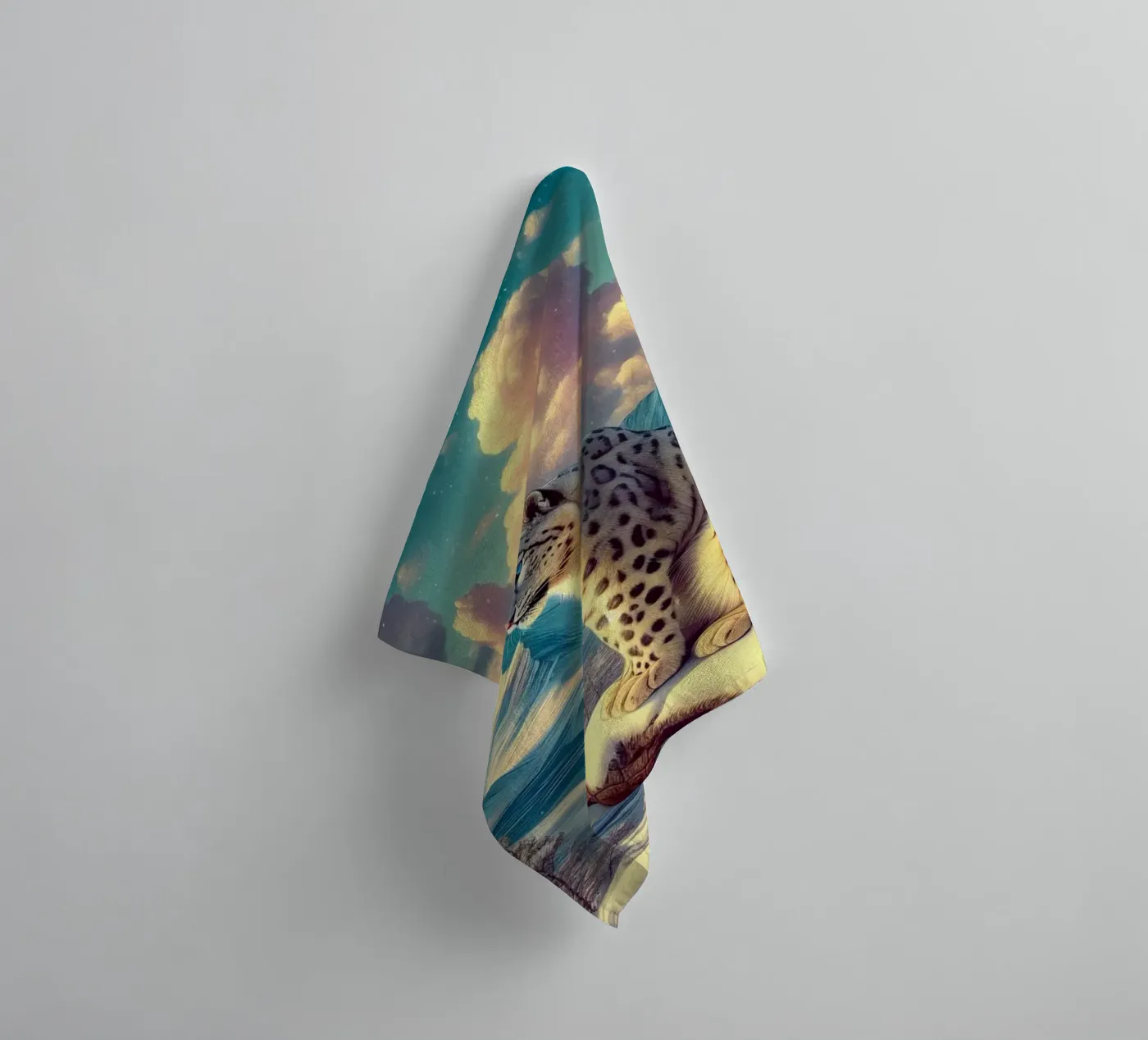 WHITE LEOPARD towel by RUBIANT ART