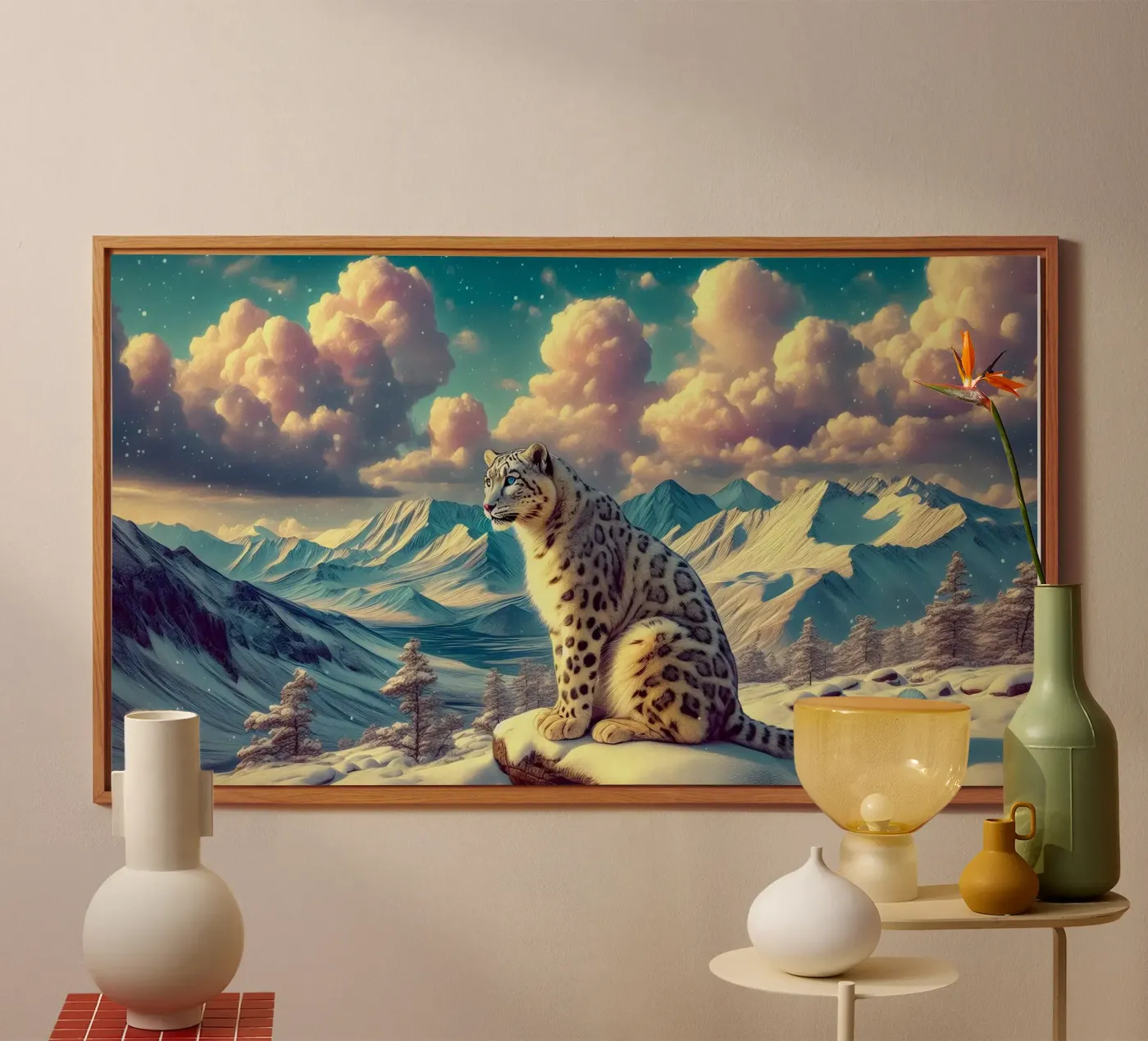 WHITE LEOPARD forex-plaat van RUBIANT ART