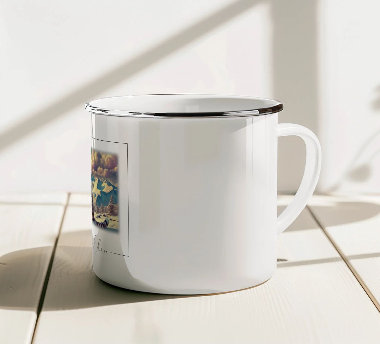 LEOPARDO BIANCO tazza in smalto da RUBIANT ART