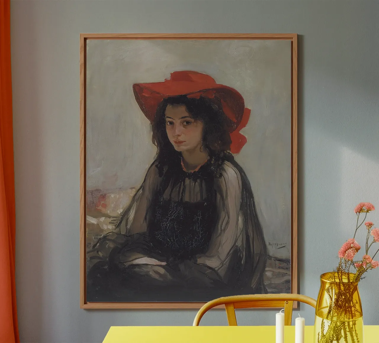 Oleksandr Murashko - Ragazza con cappello rosso, 1902 alluminio dibond da William Store