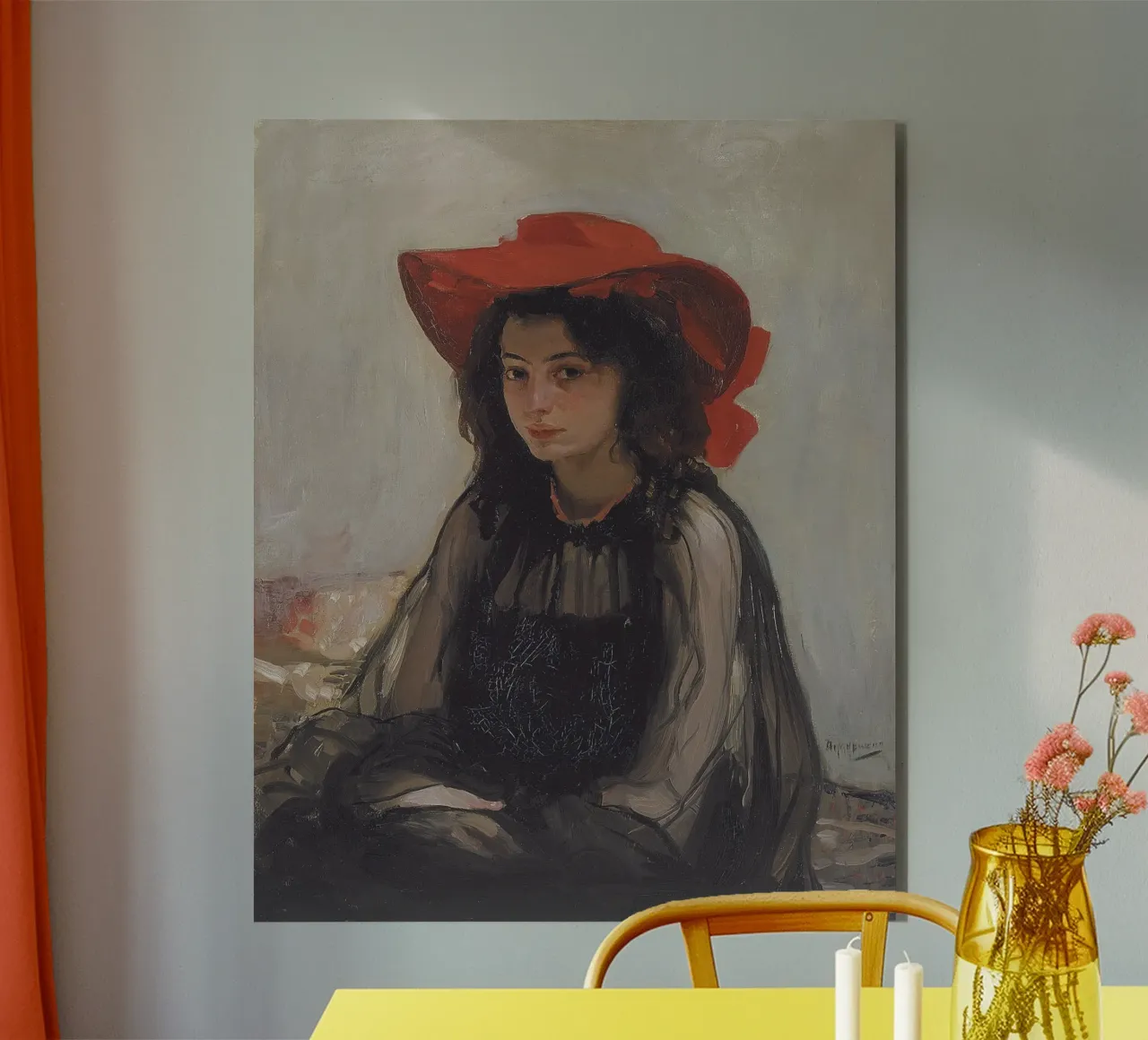 Oleksandr Murashko - Ragazza con cappello rosso, 1902 alluminio dibond da William Store